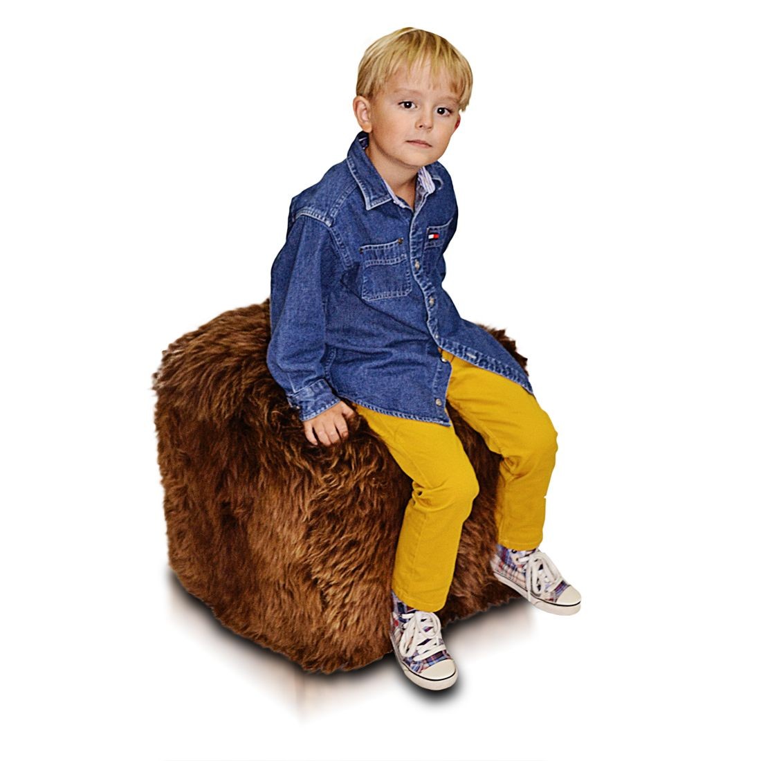 Pufa Cube Premium Skóra Owcza
