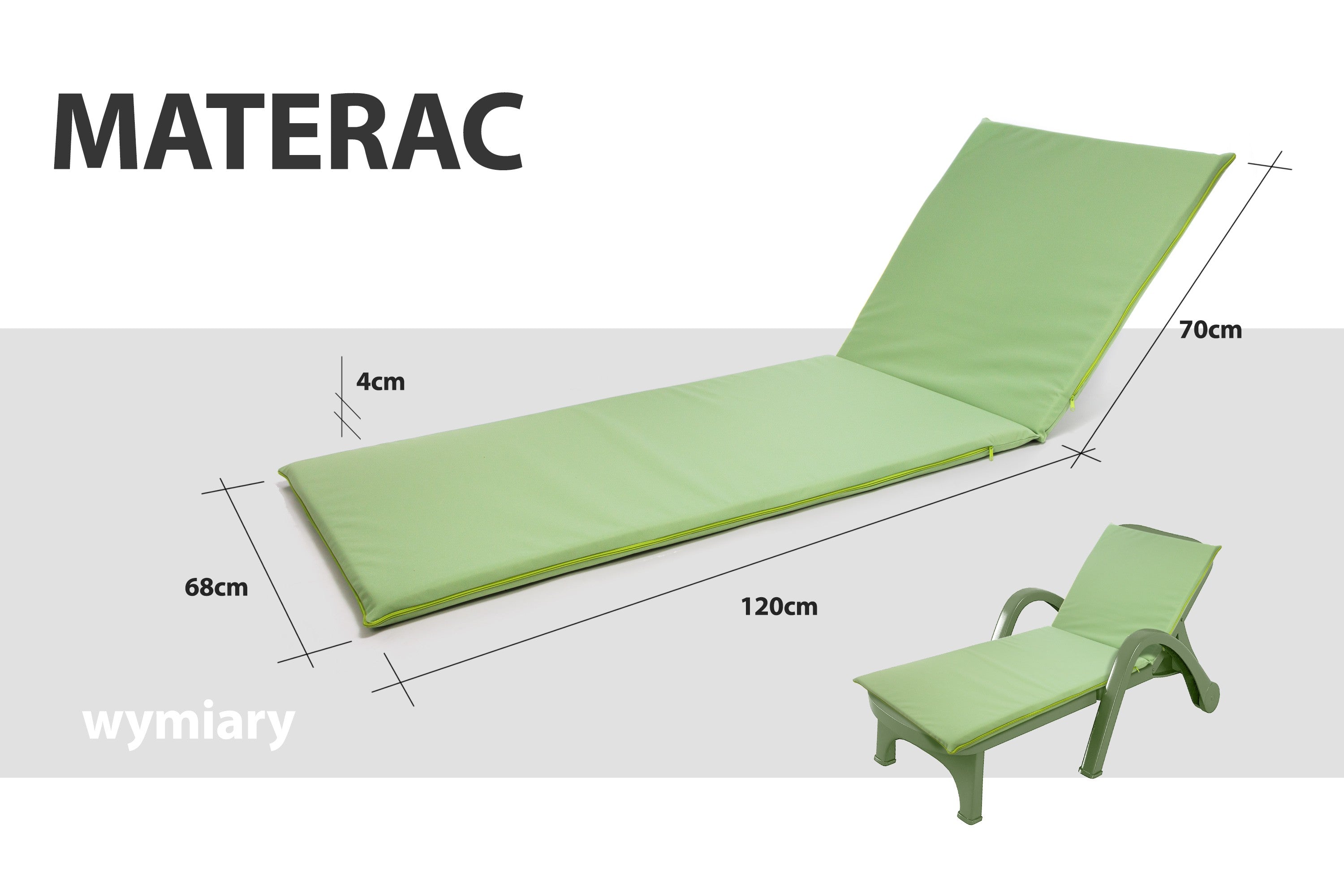 Materac na leżak 68 cm x 190 cm