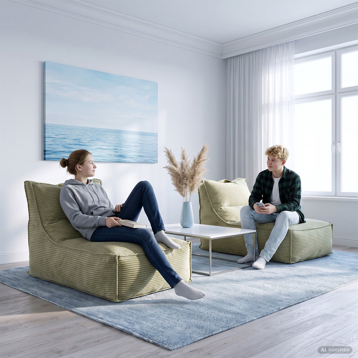 Fotel Leone Sztruks MOOD oliwkowy P44 – aranżacja wnętrza